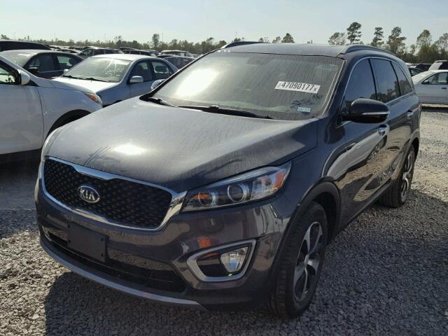 5XYPH4A16GG045681 - 2016 KIA SORENTO EX GRAY photo 2