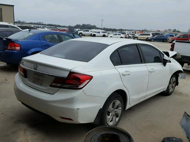 19XFB2F5XDE065275 - 2013 HONDA CIVIC LX WHITE photo 4