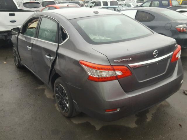 3N1AB7AP8FL650096 - 2015 NISSAN SENTRA S GRAY photo 3