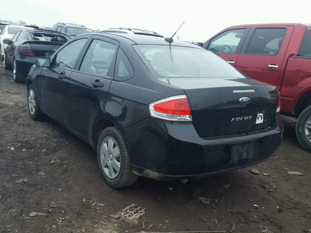 1FAHP34N58W226488 - 2008 FORD FOCUS S/SE BLACK photo 3