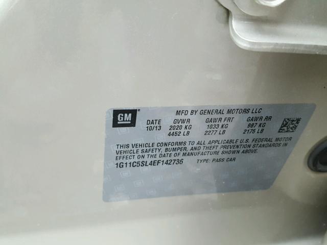 1G11C5SL4EF142736 - 2014 CHEVROLET MALIBU 1LT 棕色 照片 10