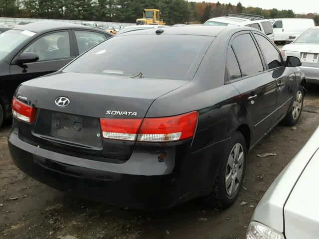 5NPET46C27H248110 - 2007 HYUNDAI SONATA GLS BLACK photo 4