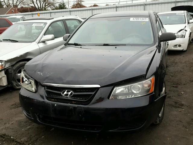 5NPET46C27H248110 - 2007 HYUNDAI SONATA GLS BLACK photo 9