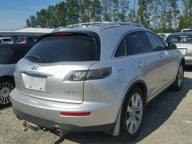 JNRBS08W18X400180 - 2008 INFINITI FX45 SILVER photo 4