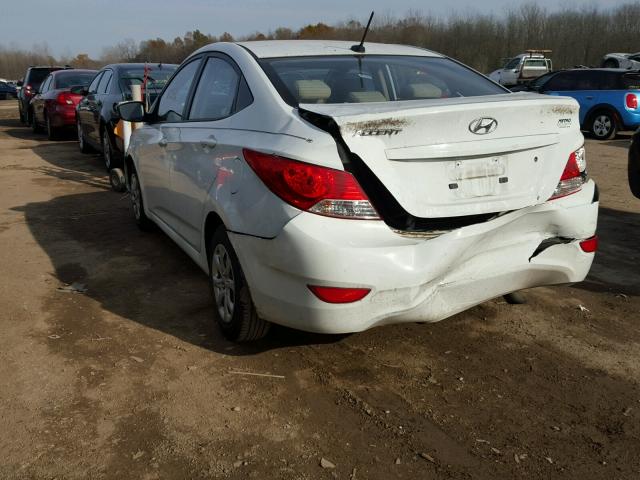 KMHCT4AE2DU529661 - 2013 HYUNDAI ACCENT GLS WHITE photo 3