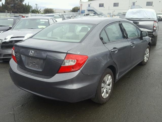 19XFB2F58CE379490 - 2012 HONDA CIVIC LX GRAY photo 4