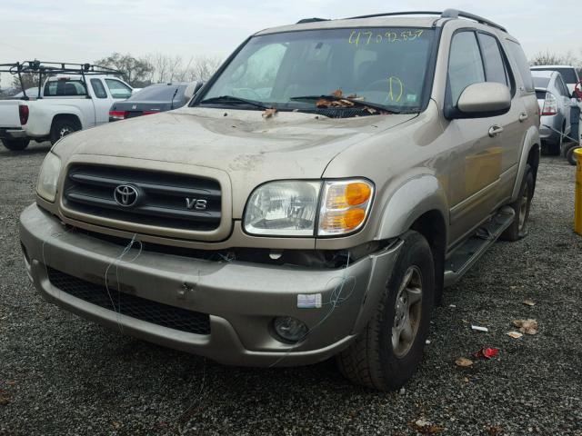 5TDBT44A62S107466 - 2002 TOYOTA SEQUOIA SR GOLD photo 2