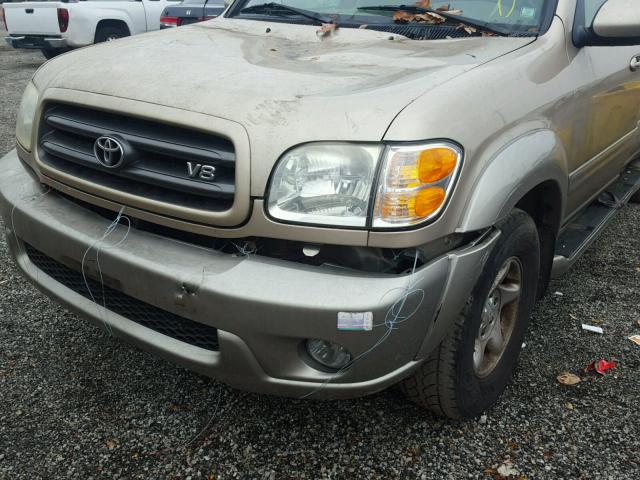 5TDBT44A62S107466 - 2002 TOYOTA SEQUOIA SR GOLD photo 9