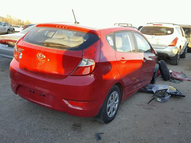 KMHCT5AE1CU048319 - 2012 HYUNDAI ACCENT GLS RED photo 4