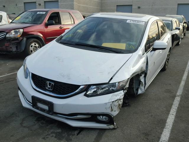 19XFB2F97FE219771 - 2015 HONDA CIVIC EXL WHITE photo 2