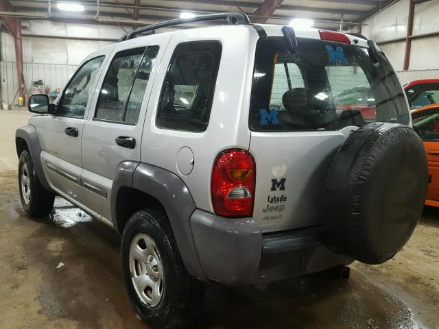 1J4GL48K72W281419 - 2002 JEEP LIBERTY SP SILVER photo 3