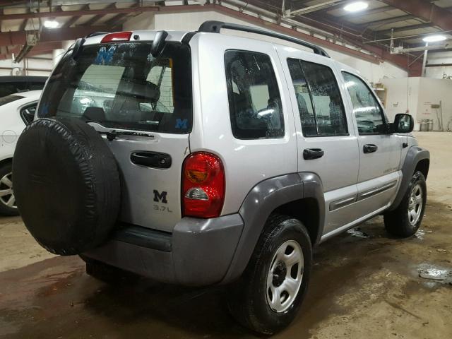 1J4GL48K72W281419 - 2002 JEEP LIBERTY SP SILVER photo 4