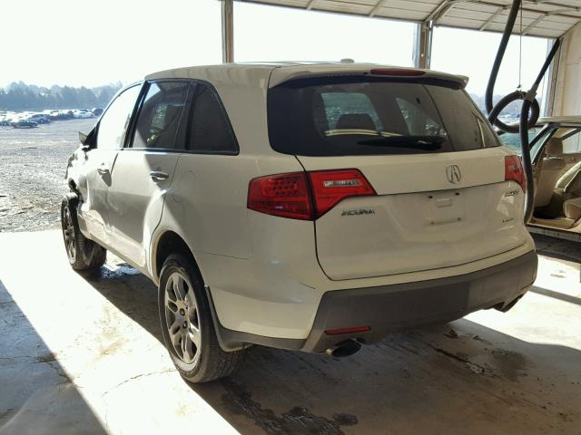 2HNYD28207H533300 - 2007 ACURA MDX WHITE photo 3