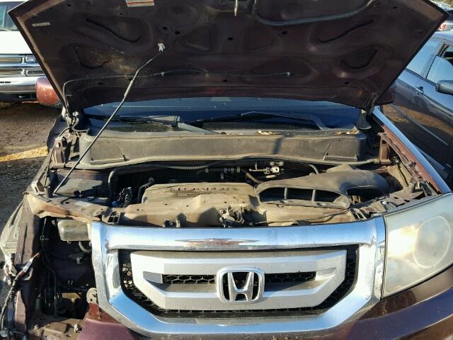 5FNYF38669B024958 - 2009 HONDA PILOT EXL MAROON photo 7