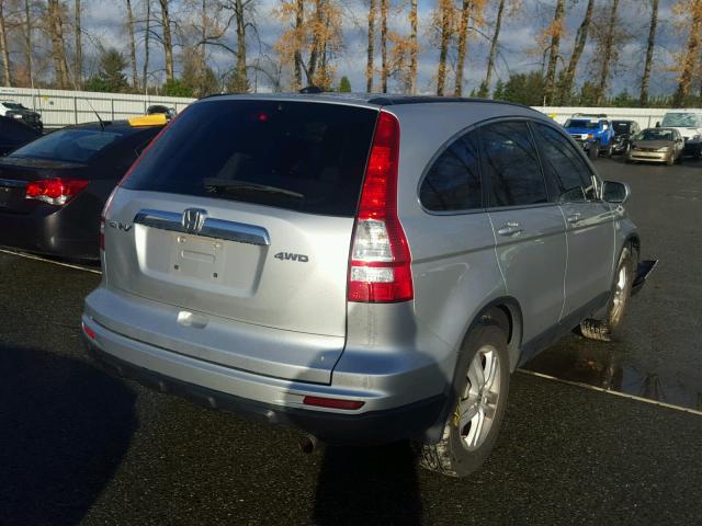 JHLRE4H75BC031332 - 2011 HONDA CR-V EXL SILVER photo 4