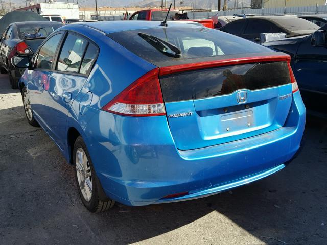 JHMZE2H76AS003382 - 2010 HONDA INSIGHT EX BLUE photo 3