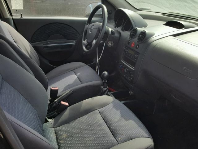 KL1TD66607B767739 - 2007 CHEVROLET AVEO BASE Czarny zdjęcie 5