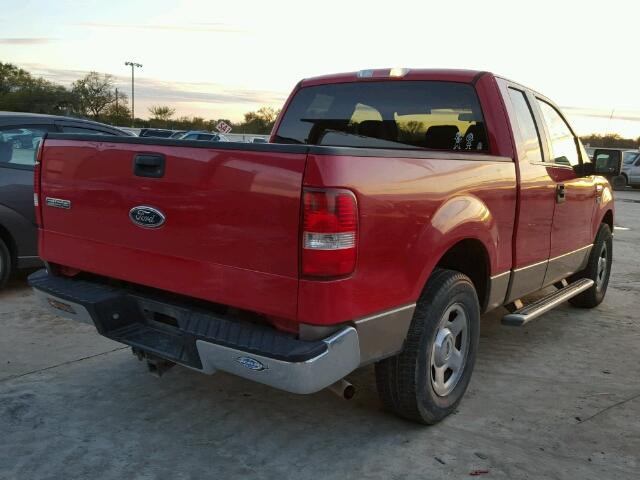 1FTRX12W25KD02038 - 2005 FORD F150 RED photo 4