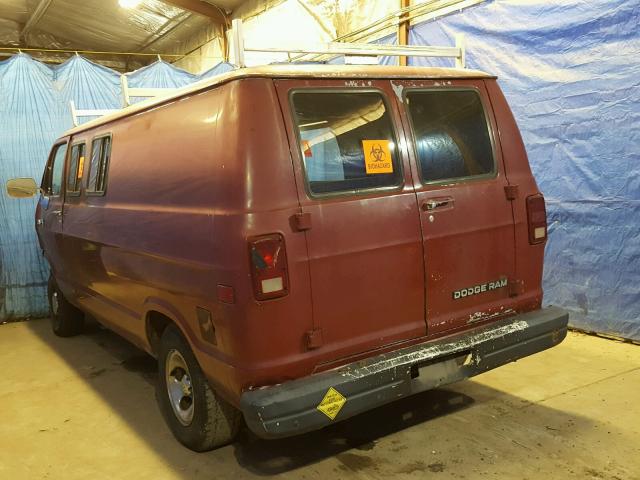 2B7GB13T3HK219744 - 1987 DODGE RAM VAN B1 RED photo 3