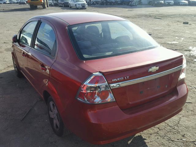 KL1TD56E19B644343 - 2009 CHEVROLET AVEO LS RED photo 3