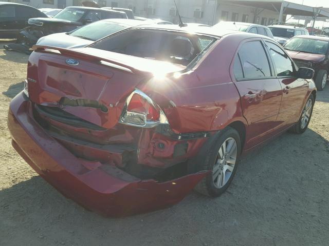 3FAHP07Z67R267906 - 2007 FORD FUSION SE BURGUNDY photo 4