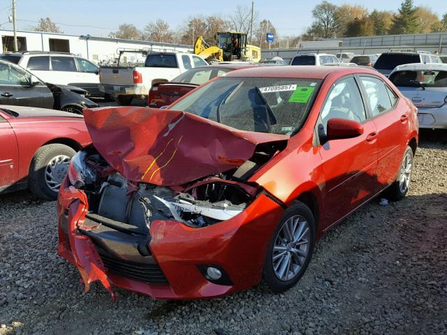 5YFBURHE6FP325445 - 2015 TOYOTA COROLLA L RED photo 2