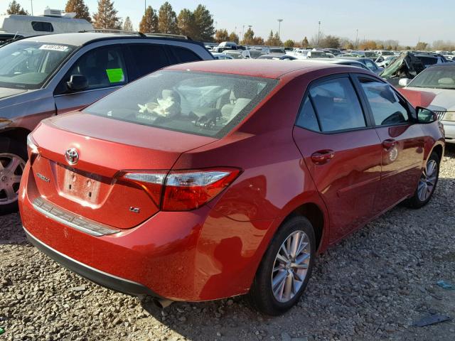 5YFBURHE6FP325445 - 2015 TOYOTA COROLLA L RED photo 4