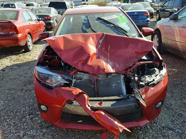 5YFBURHE6FP325445 - 2015 TOYOTA COROLLA L RED photo 7