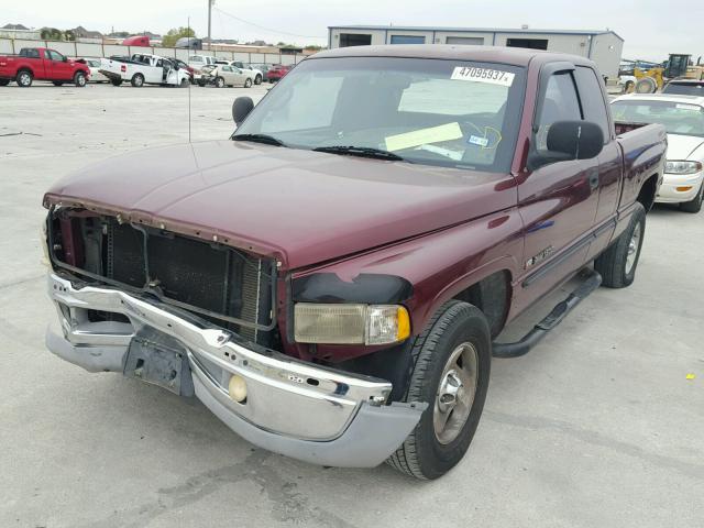 1B7HC13Y2YJ170478 - 2000 DODGE RAM 1500 BURGUNDY photo 2