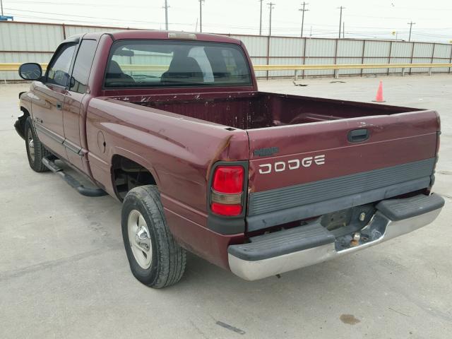 1B7HC13Y2YJ170478 - 2000 DODGE RAM 1500 BURGUNDY photo 3