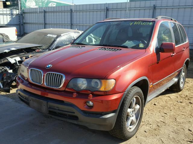 5UXFB33503LH39841 - 2003 BMW X5 4.4I RED photo 2