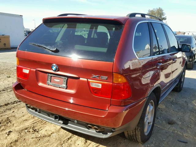 5UXFB33503LH39841 - 2003 BMW X5 4.4I RED photo 4