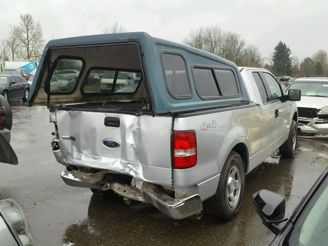 1FTPX14515FB62133 - 2005 FORD F150 SILVER photo 4