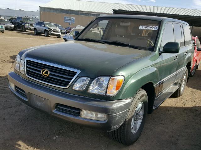 JT6HT00W3X0038564 - 1999 LEXUS LX GREEN photo 2