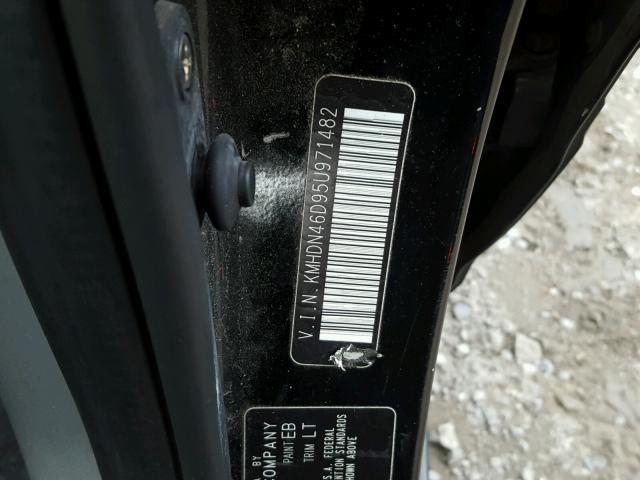 KMHDN46D95U971482 - 2005 HYUNDAI ELANTRA GL BLACK photo 10