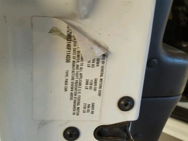 1G1ZW63146F114336 - 2006 CHEVROLET MALIBU MAX 白色 照片 10