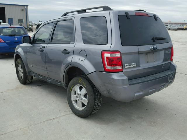 1FMCU03ZX8KC14002 - 2008 FORD ESCAPE XLT SILVER photo 3