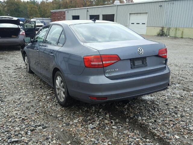 3VWD17AJXFM291849 - 2015 VOLKSWAGEN JETTA SE GRAY photo 3