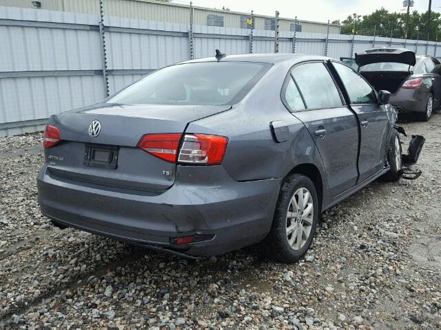 3VWD17AJXFM291849 - 2015 VOLKSWAGEN JETTA SE GRAY photo 4