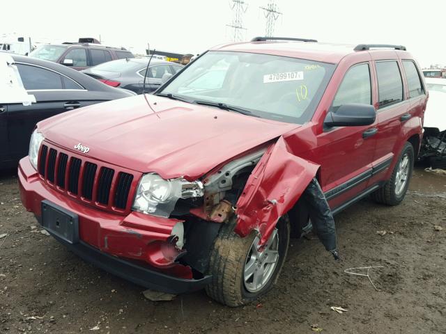 1J4GR48K45C721259 - 2005 JEEP GRAND CHER RED photo 2