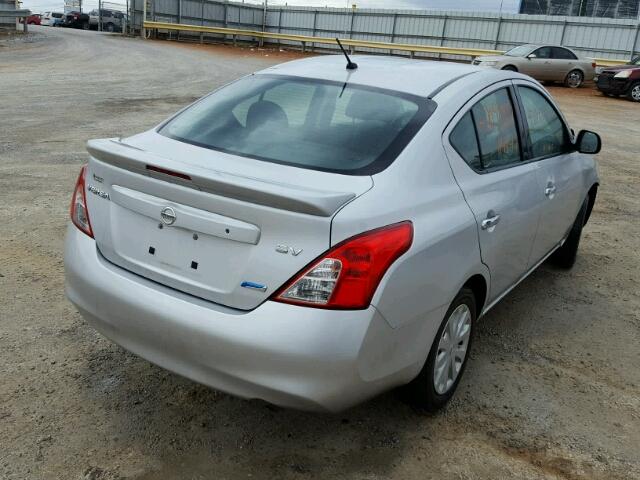 3N1CN7AP7DL864395 - 2013 NISSAN VERSA S SILVER photo 4