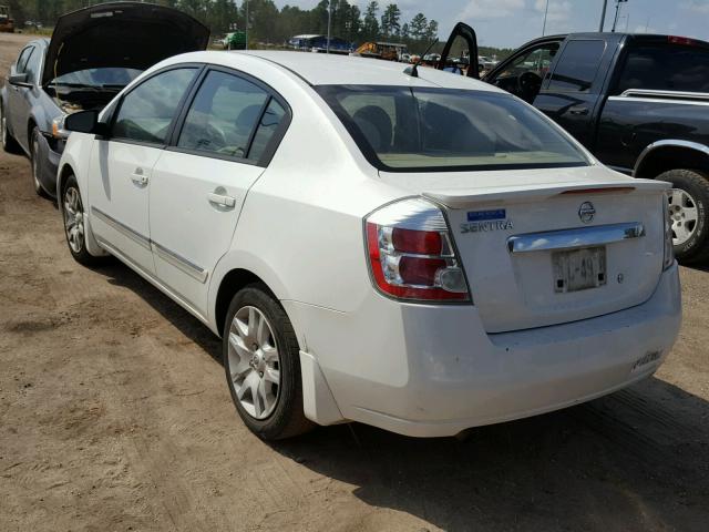 3N1AB6AP5CL647694 - 2012 NISSAN SENTRA 2.0 WHITE photo 3