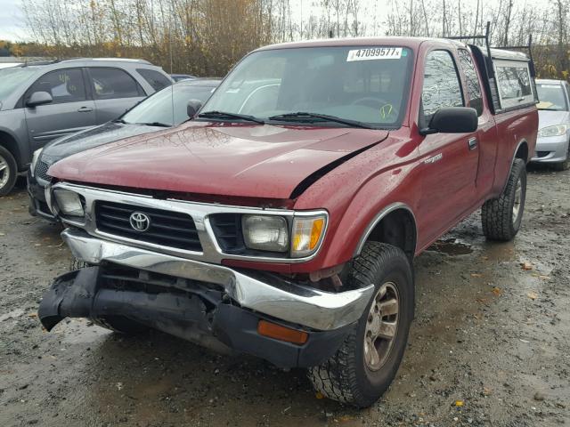 4TAWN72N5TZ171660 - 1996 TOYOTA TACOMA XTR RED photo 2