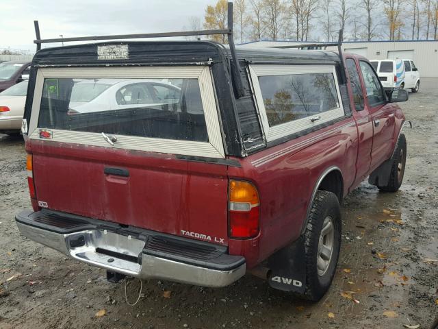 4TAWN72N5TZ171660 - 1996 TOYOTA TACOMA XTR RED photo 4