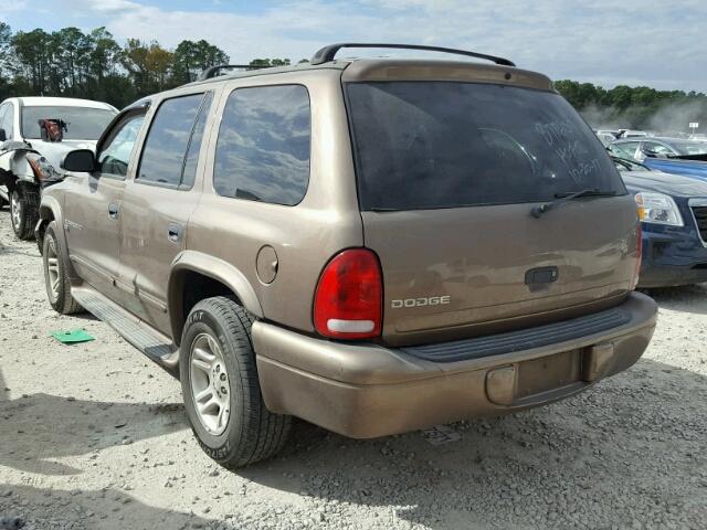 1B4HR28N51F521876 - 2001 DODGE DURANGO TAN photo 3