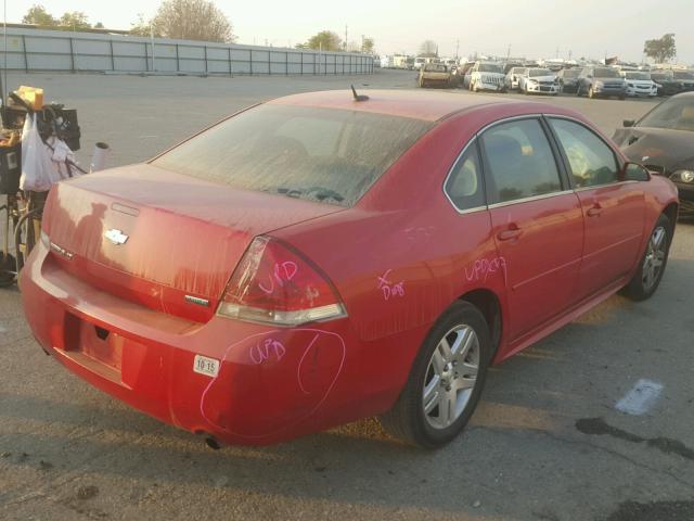 2G1WG5E35D1155605 - 2013 CHEVROLET IMPALA LT RED photo 4