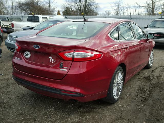 3FA6P0HD4ER192453 - 2014 FORD FUSION SE RED photo 4