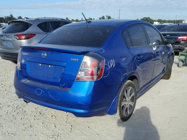 3N1AB6AP8CL722596 - 2012 NISSAN SENTRA 2.0 BLUE photo 4