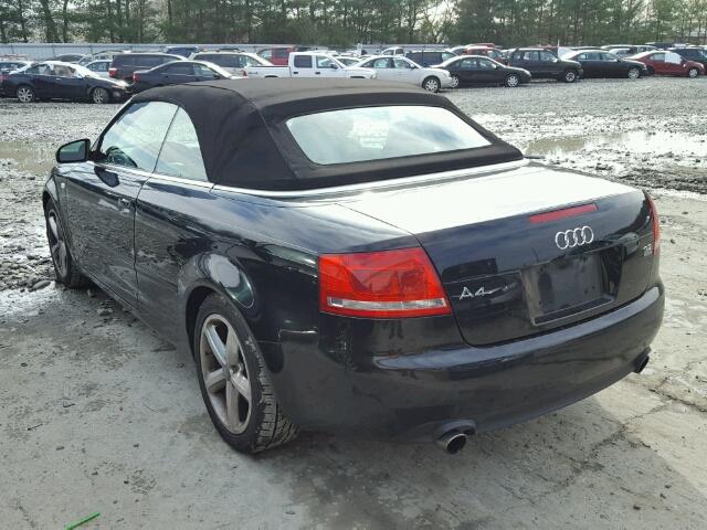 WAUDH48H68K001825 - 2008 AUDI A4 3.2 CAB BLACK photo 3