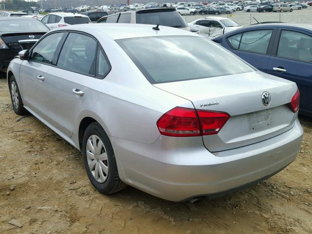 1VWAP7A35CC069249 - 2012 VOLKSWAGEN PASSAT S SILVER photo 3